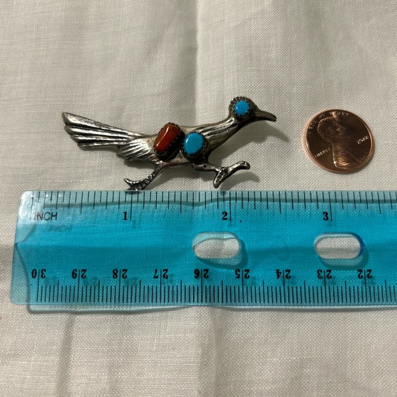 Navajo jewelry vintage Roadrunner brooch - Picture 8 of 12